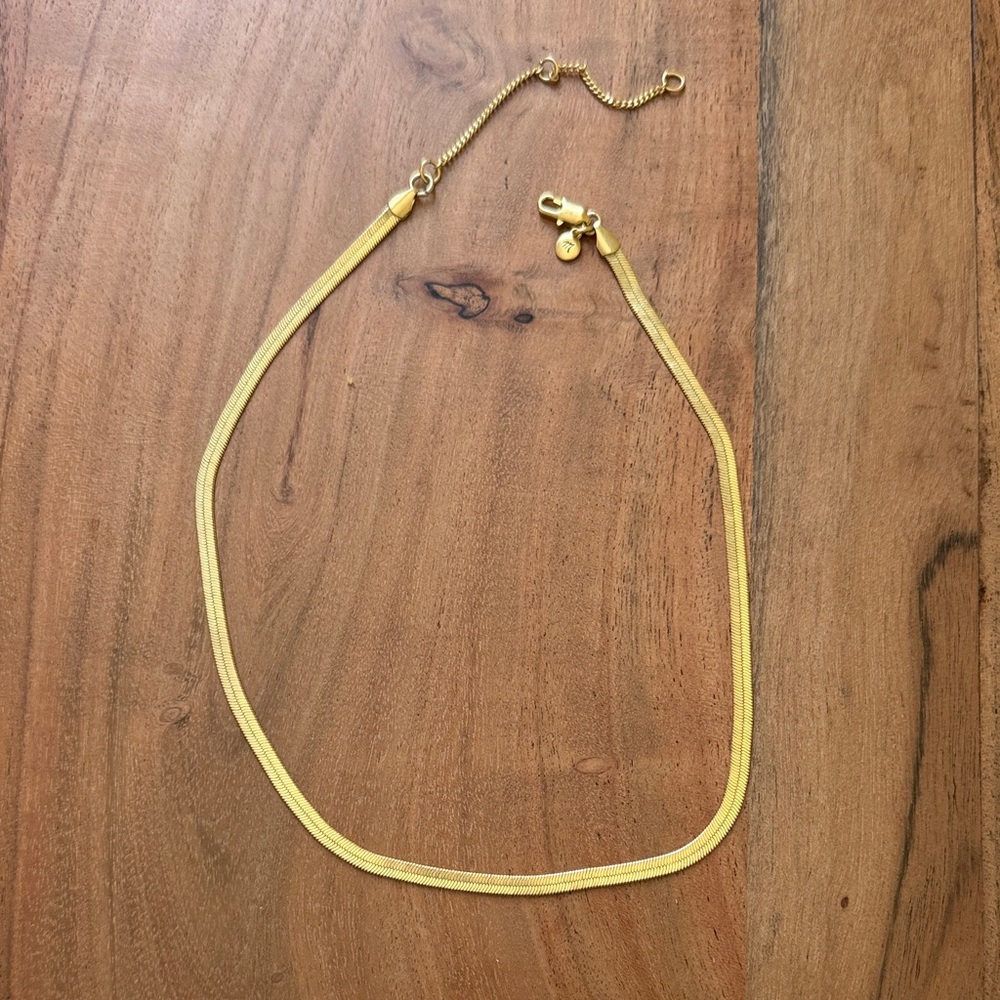 Madewell herringbone gold necklace